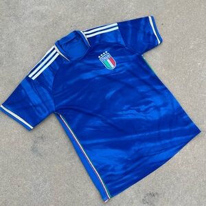 adidas Blue Soccer Jersey with White Accents